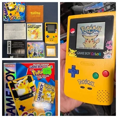$1499 • Buy 1999 Nintendo Game Boy Color Pokemon Pikachu Yellow Console CIB Excellent WOW!!