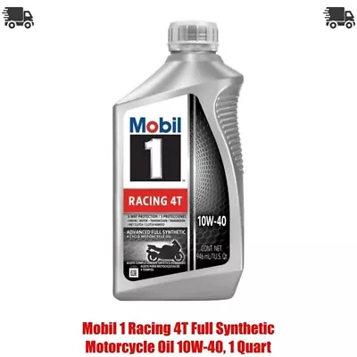 Mobil 1 Racing 4T Full Synthetic Motorcycle Oil 10W-40 1 Quart • $10.06