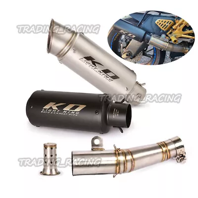 R6 Motorcycle Exhaust Link Pipe Slip On 2.4  Muffler For Yamaha YZF-R6 2006-2016 • $138