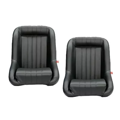 Classic Low Back PU Leather Bucket Seats Fixed Back Black For Cobra / Shellby • $599