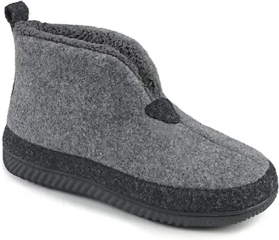 Men's Warm Felt Bootie Slipper With Memory Foam For Indoor Outdoor • $16.14