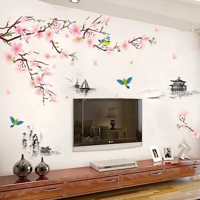 Blossom Flower Tree Branch Wall Art Stickers Cherry Blossom Decals Mural-Decor • $11.59