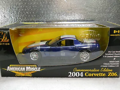 Ertl 1:18  Elite 2004 Blue Zo6 Corvette Commemorative Edition Mint In Box • $2.99