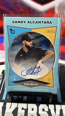 2023 Brooklyn Collection Sandy Alcantara Auto /30 Blue Miami Marlins • $23.99