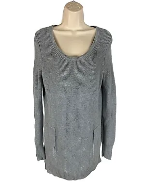 Victoria’s Secret Womens Gray Sweater Dress Sz M Long Sleeve Scoop Neck Pockets • $15