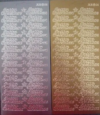 £2.55 • Buy 2 Sheets Of Happy Christmas With Stars Peel-offs  Gold And Silver 56 In Total