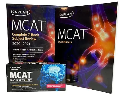 Kaplan MCAT Complete 7-Book Subject Review 2020-2021 + Quicksheets + Flashcards • $49.99