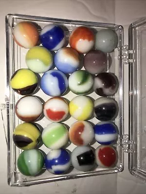 Original Marble King Agate Patch Marbles Rainbow Lot Of 23 • $10.99