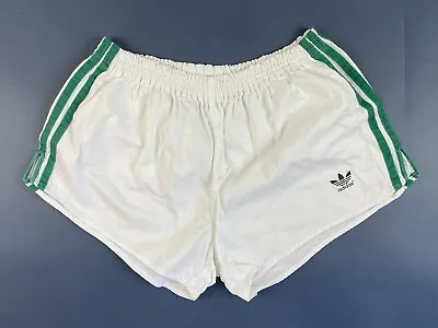 Vintage Adidas 1970's 1980's Football Running Shorts White Size 8 Adult • £71.99