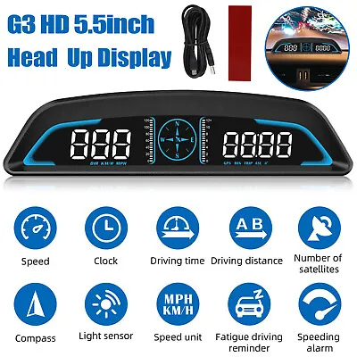 Car Digital GPS HUD Universal Head Up Display LED HD Speedometer Overspeed Alarm • $25.98