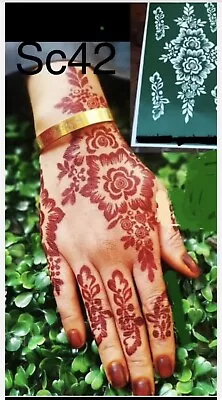 2 X India Henna Stencils Temporary Hand Template Body Art Lace Stencil Eid Gift • £7.50