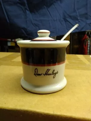Vintage Mayer China Beaver Falls PA Restaurant Ware Mustard Pot Jam Jar Spoon  • $45