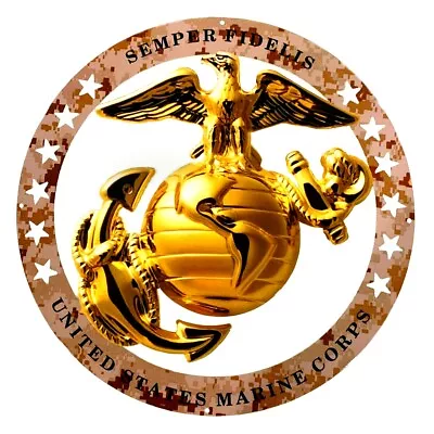 USMC Desert Camo Enlisted Marine Corps EGA Insignia Large Wall Emblem • $74.95