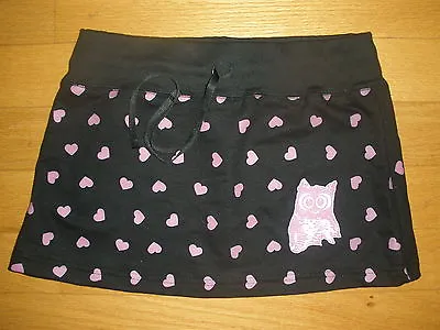 Final Sale New Women's Hooters Sexy Black/pink Hearts Knit Stretch Skirt S M L • $14.95