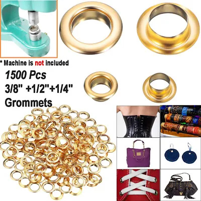 1/4  3/8 1/2  Grommets500PC Eyelets With Washer GoldenTwo Piece CHOOSE Size • $9.99