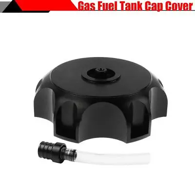 1x Motorcycle Black Aluminum Petrol Fuel Gas Tank Cap Cover With Breather Pipe • $14.99