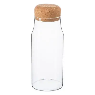 £8.99 • Buy Glass Storage Bottle With Cork Lid Modern Kitchen Pantry Food Canister 720ml