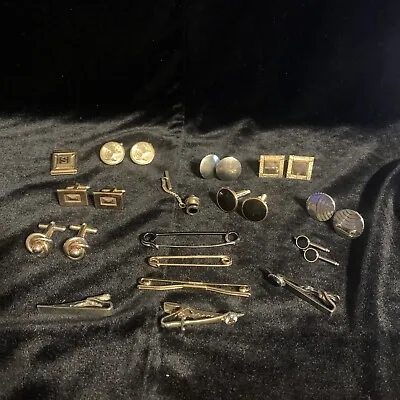 Vintage Lot Of Cufflinks Tie Clips Bolo Anson Hickok Swank Etc. • $9.99