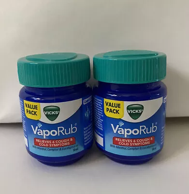 2 Jars Vicks VapoRub Relieves 6 Cough & Cold Symptoms. 50 Ml Exp 10/2024 New • $11.99