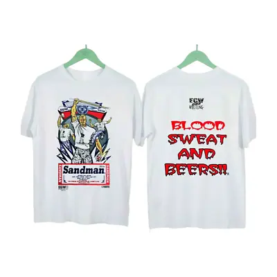 Sandman Blood Sweat Beers T-Shirt ECW Mens T-shirt • $11.69