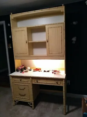 $65 • Buy Thomasville Hutch W/light (DESK NO LONGER AVAILABLE, ONLY HUTCH)