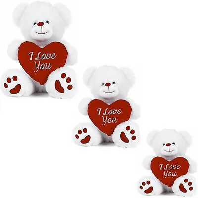 £8.99 • Buy Cuddly Teddy Bear Holding Heart Pillow  I Love You  In Different Colour Variants