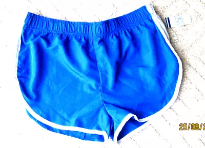 . B Sport Ladies Short Shorts Size M Blue/ White Nwt • $12