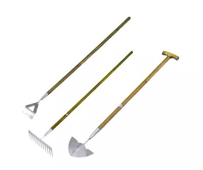 Stainless Steel Long Handle Dutch Hoe Rake & Edging Iron Ash Wood Handle • £17.99