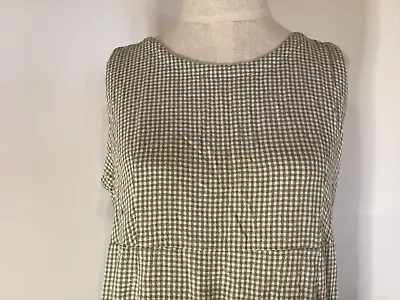 Vintage Jacklyn Smith Green Gingham L Large Jumper Dress Cottagecore Prairie • £25.06