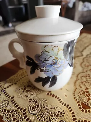 Teavana Floral Infuser Mug With Lid Exclusive Collection Flowers Peony White • $13.99