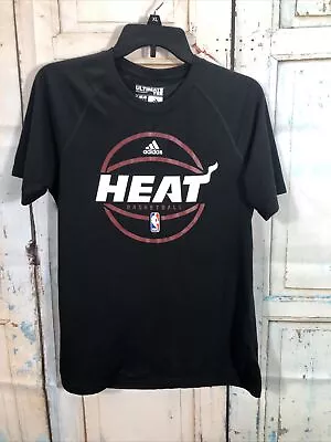 Adidas Ultimate Tee Miami Heat NBA Basketball Short Sleeve Black Youth Sz Large • $5.40