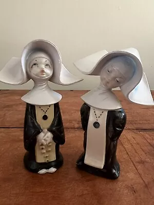 2 Vintage Depose Italy Nun Figurines 12cm 823 And 824 Rosary Beads Habit • $33