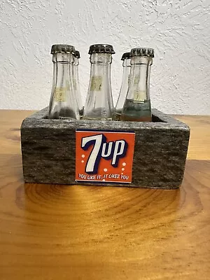 6 Miniature 7Up Soda Bottles~ Bill’s Specialty Milwaukee WI~Wood Crate • $200