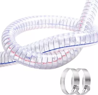 1-1/4 In ID X 1-1/2 In OD Heavy-Duty Steel Wire Suction PVC Flexible Tubing 10ft • $33.99