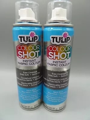 Neon Blue Fabric Spray Paint 2 Permanent Colour Shot Top Quality Quick Dry • £5.99