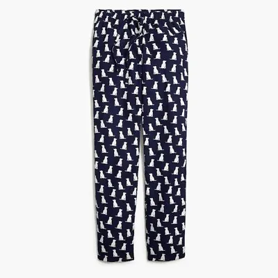 New! J Crew Sz S XL B3241 Pajama Pants Mens Dog Navy Blue White PJ Bottoms NWT • $28