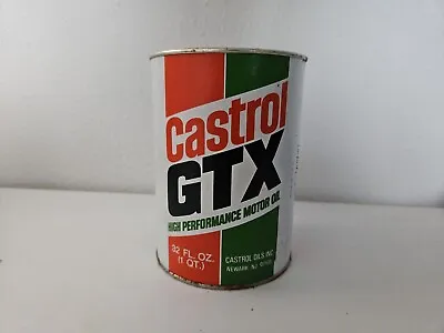 Vintage Castrol Gtx Oil Can High Performance 20w/50 Unopened Full Can • $8.95