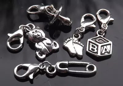 25Mixed Baby Clip On Charms For Bracelets Wholesale Jewellery Job Lot • £10