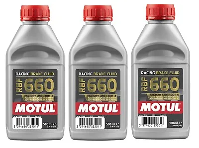 Motul DOT4 RBF 660 FACTORY LINE 1.5L FullySynthetic Racing Brake Fluid 3 X 0.5L • $69.95