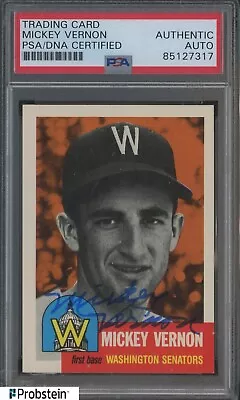 Mickey Vernon Signed 1991 Topps Archives 1953 Retro #287 Senators AUTO PSA/DNA • $1.87