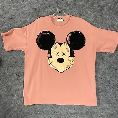 Disney DM Miracle Cruise Ship T Shirt Mickey Mouse Double Sided Pink Short Sleev • $12.62