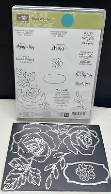 Stampin Up ROSE WONDER Garden Flowers Floral Rubber Stamps Dies Thinlits • $34.97