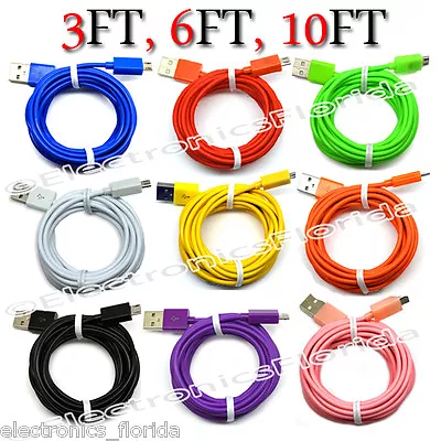 LOT Micro USB Data Sync Round Cable Cord 3610 FT For Android Cell Phones  B238 • $4.99