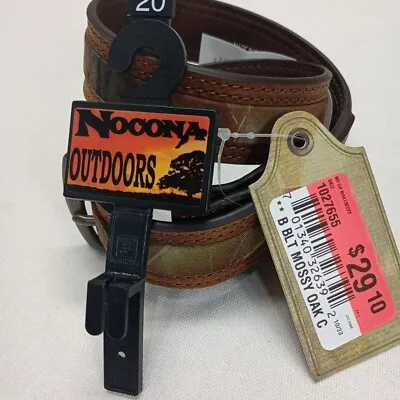 Mossy Oak Nocona 20 Camo & Leather Youth WESTERN BELT Cowboy Kid Hunter N44192 • $17.50