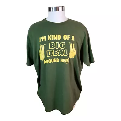 Solid Threads  I'm Kind Of A Big Deal Around Here  Green Tee T Shirt Top Sz XL • $16.95