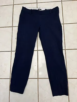 J.CREW STRETCH Navy Blue Bi-Stretch Cotton Twill MINNIE Flat Front Pants Sz 2 • $20.99