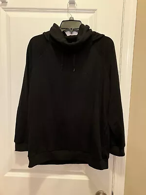 ARSNL Blackw Gray Two Tone Cowl Neck Hoodie Sweatshirt W Front Pocket Size Med • $14