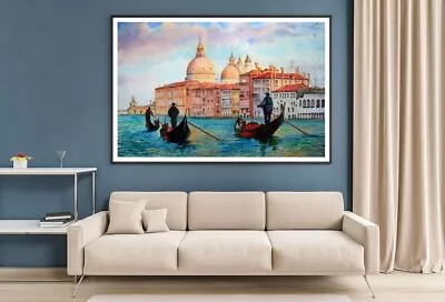 Painting Of Venice Italy Print Premium Poster High Quality Choose Sizes • £14.82