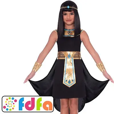 Amscan Black Egyptian Pharaoh Girls Kids Childs Fancy Dress Costume • £12.19