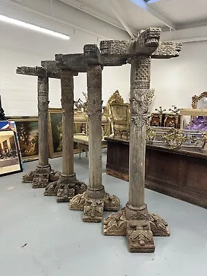 4x Antique Oak Structural Pillars Heavily Carved • £995